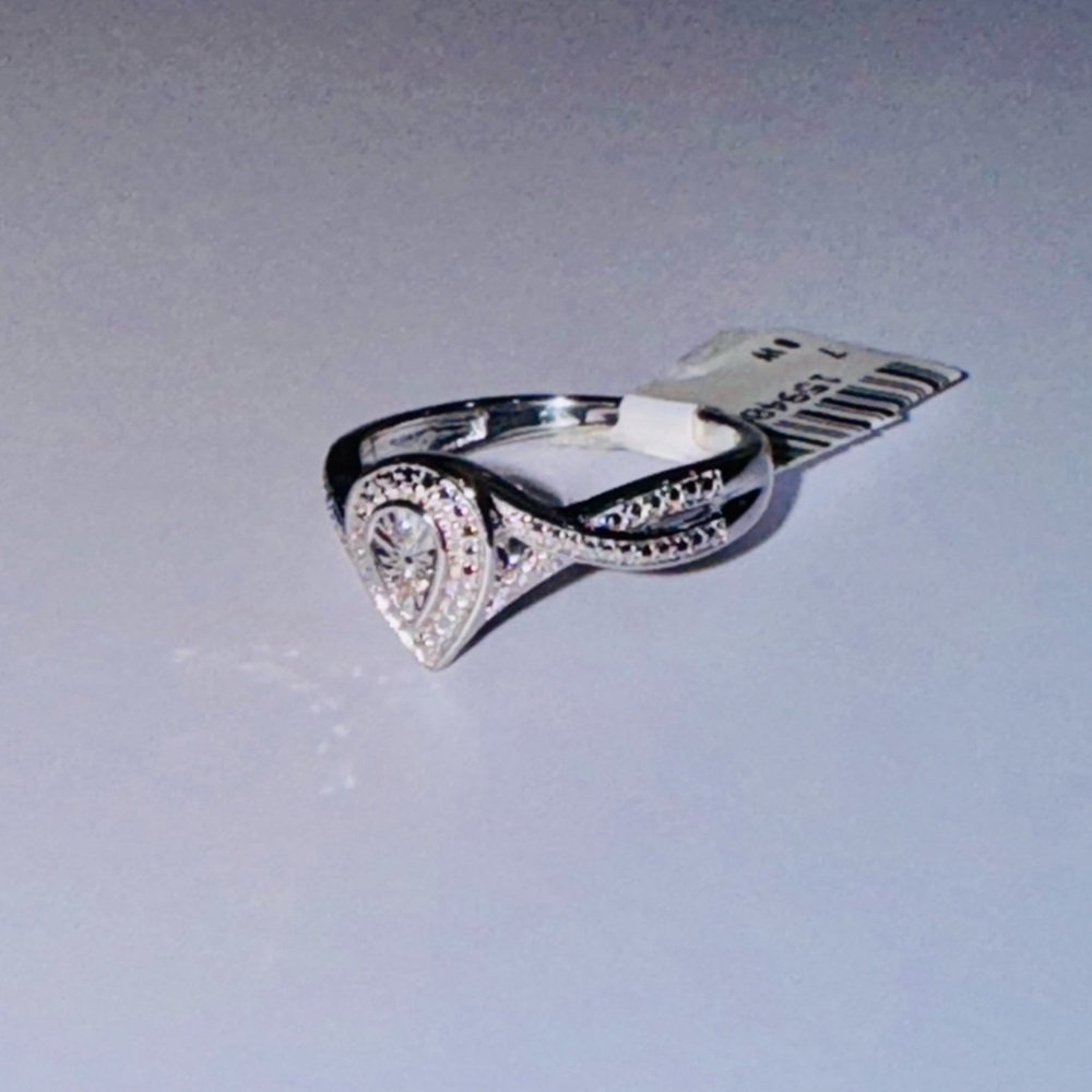 Real Diamond Teardrop Engagement Ring, Affordable Gift for her, Promise Ring HOT - Picture 7 of 7